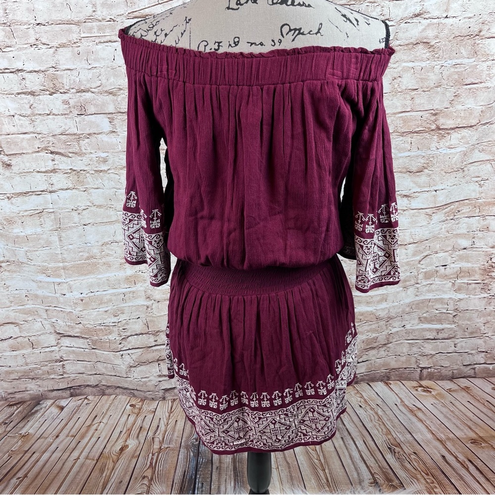New Tularosa Fiona Wine Embroidered Dress XS - Picture 6 of 9